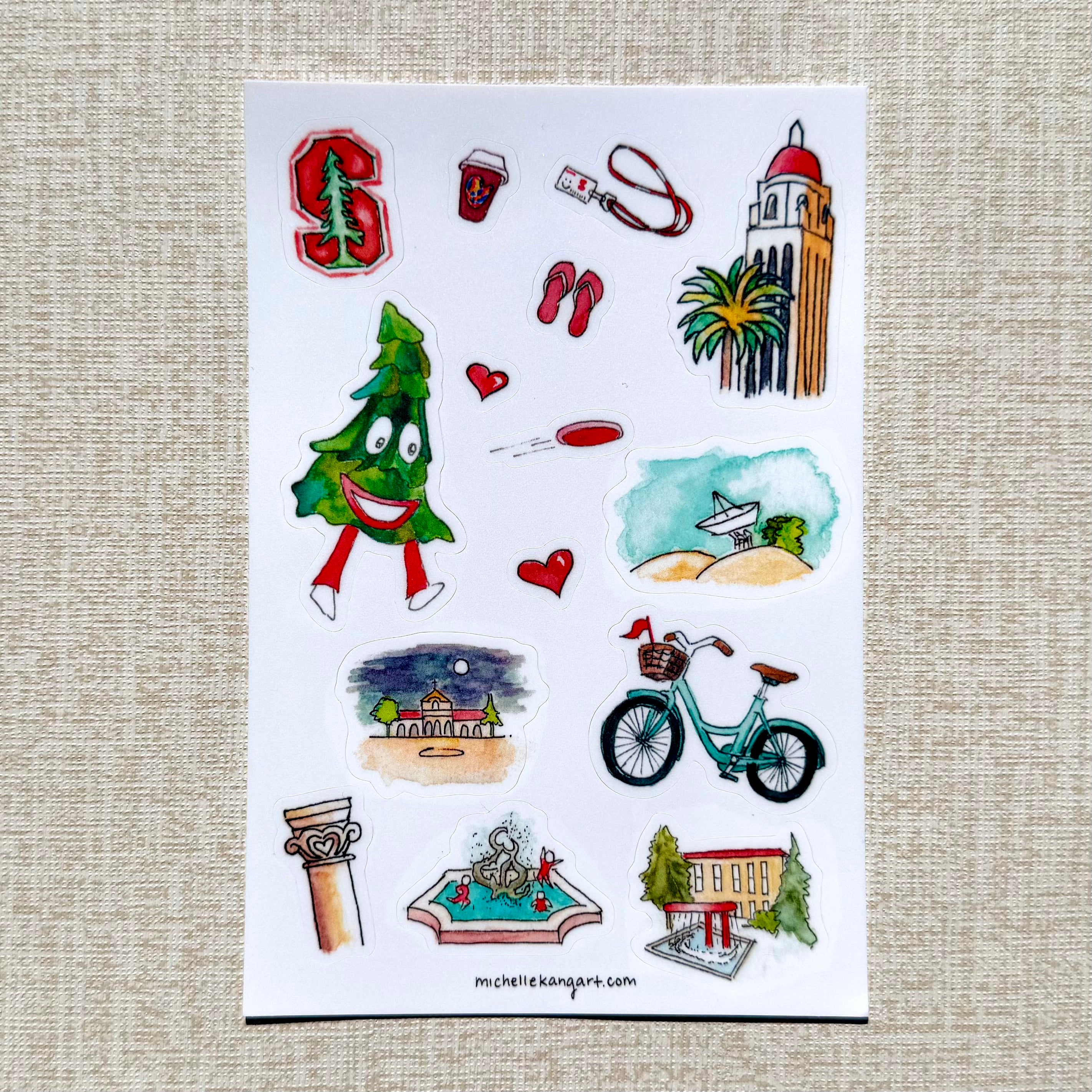 Stanford sticker sheet