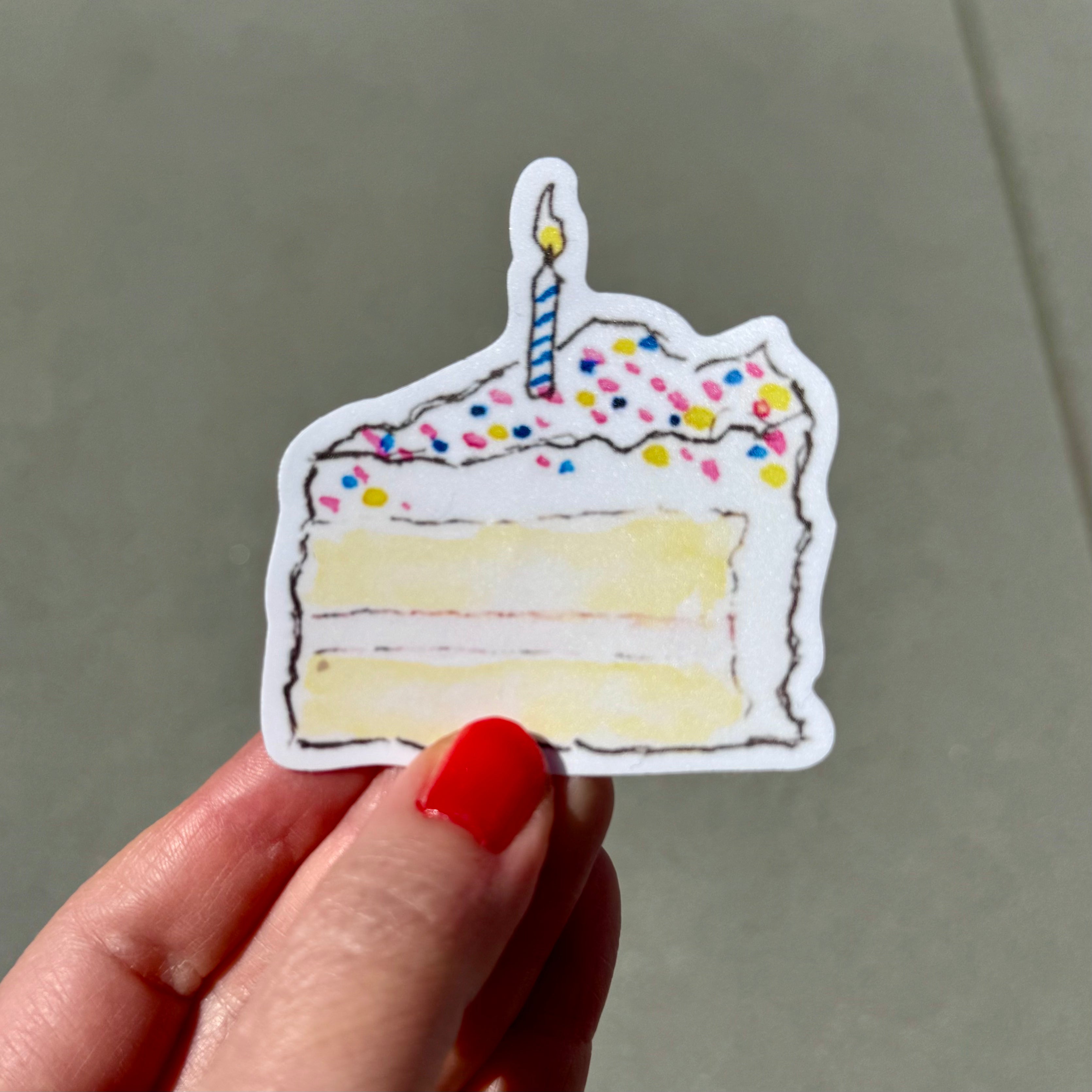 Birthday cake sticker